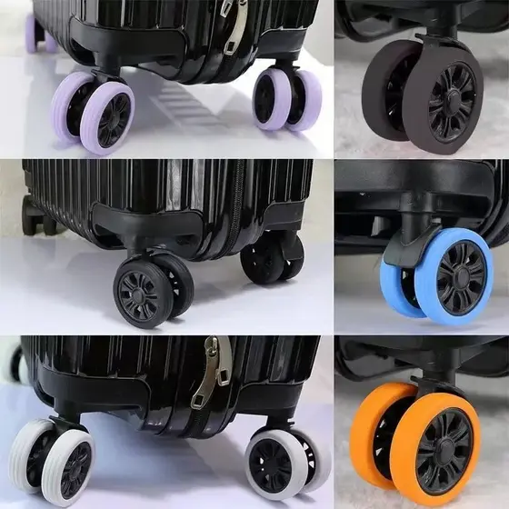 Kit 8 Capas de Silicone Antiderrapantes para Rodas de Mala Proteção Silêncio para Sua Viagem