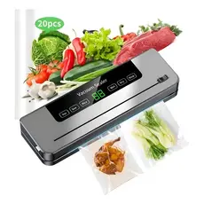 Seladora A VáCuo Eladora Vacuo Embalagens 6 Em 1 E Cortador 20 Sacos 30cm 110-220v Prateado a vacuo de Alimentos Domésti
