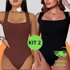 Body Feminino Regata Decote Quadrado Forrado Bori Suplex Premium Blogueira Basico dia a dia