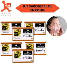 Kit Sabonetes Enxofre Em Barra 90G Tropical Tratamento E Controle De Oleosidade E Acne