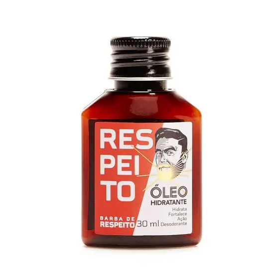 Óleo Hidratante para Barba e Bigode Masculino Canela com Rum Barba de Respeito Hidratação, Fortalece Brilho 30ml
