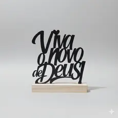 Enfeite Decoração Religiosa Deus Viva o Novo de Deus Para Mesa Sala Escritorio