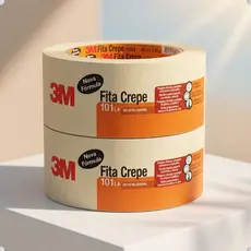 Kit 2 Rolos Fita Crepe 3M 101LA 48mmx50m Profissional Pintura e Reparos Sem Resíduos
