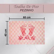 Kit Tapete Toalha de Piso Atoalhado De Banheiro Pezinho Cores Vivas
