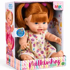 Boneca Milkinha Colors Grande 100% Vinil Super Macia Menina - Milk Brinquedo -