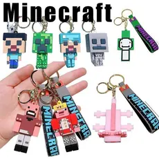Novo Minecraft PVC Bloco de Construção Boneca Chaveiro Enfeites de Carro Lembranças