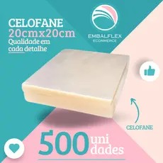 Celofane 20x20 Bopp Transparente kit c/ 500 Unid. Doces e Brownies