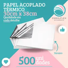 Papel Acoplado Térmico Branco 30x38 C/ 500 unidades