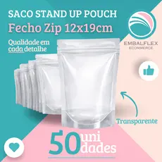 Embalagem Standup Pouch C/ 50 unidades Com Zip 12cmx19cm