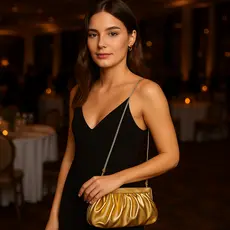 Bolsa Feminina Clutch Nuvem Metalizada Balada Festa Casamento