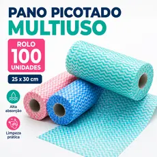 Panos Multiuso Tipo Perfex Picotado 25x30cm Reutilizável Kit 100