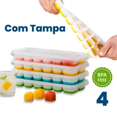 Formas de Gelo Silicone com Tampa Rígida