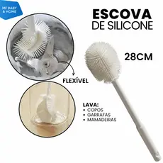 Escova de Limpeza Multifuncional Flexível Para Garrafas Mamadeiras Liquidificador De Silicone