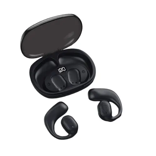 Fone De Ouvido Condução Óssea Botão Touch Case Com Display
