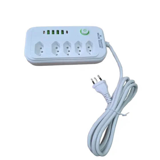Extensão 5 Tomadas Cabo 2 Metros 4 USB E 2 Tipo C Bivolt