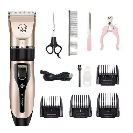 Kit Máquina Para Tosar Pet + Pente + Lixa + Tesoura, Máquina Profissional Para Cachorro & Gato