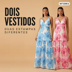 Vestido Tropical Longos Femininos Florais Tendência Verão Estampado Chic Premium