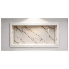 Nicho Porcelanato Calacata Exclusivo 60x30 Embutido Porta Shampoo Banheiro Lavabo Premium
