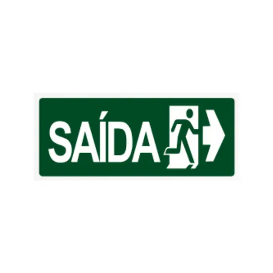 Placa Fotoluminescentes Saída Direita - Brilha No Escuro