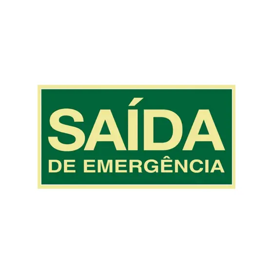 Placa Sinalização Fotolumicente Saída Emergência