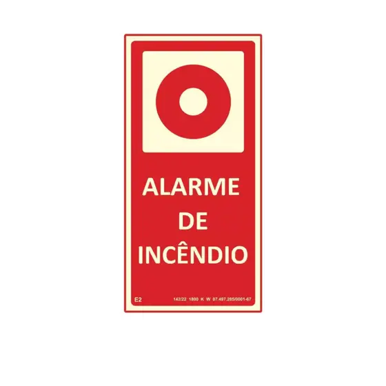Placa Sinalização Fotoluminescentes Alarme De Incêndio