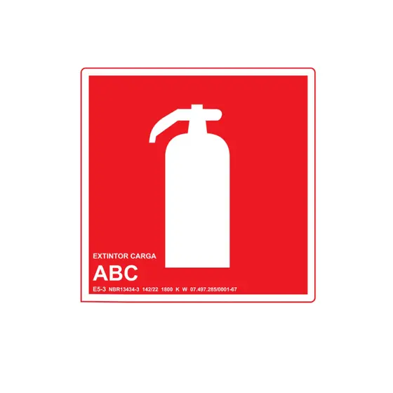 Placa Sinalização Fotoluminescentes Extintor Carga Abc