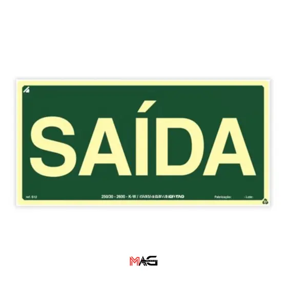 Placa De Sinalização Para Saída Fotoluminescentes Emergência