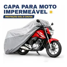 Capa Para Moto Impermeavel Proteção Sol E Chuva 100% Forrada Cinza-escuro