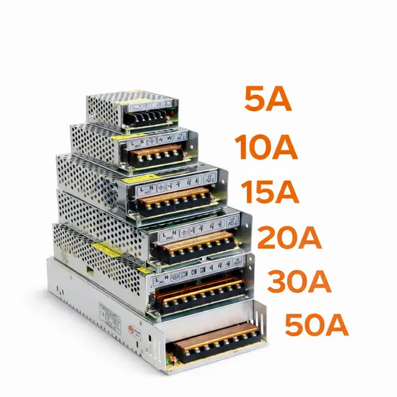 Fonte 12v 5a/10a/15a/20a/30a/50a Chaveada de Alimentação BIVOLT para Fita Led CFTV Colemia