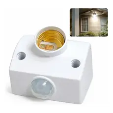 Suporte Com Sensor De Presença Soquete E27 127/220v Cor Branco Modelo Quadrado