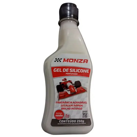 Gel de Silicone Automotivo Monza 250g | Perfumado, Brilho Duradouro, Uso em Painel, Borracha