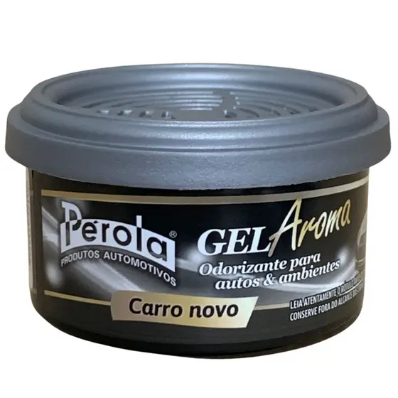 AROMATIZANTE PEROLA AROMA GEL CARRO NOVO 60G - Perfume Carro em Gel, Cheiro Carro Zero Km, Longa Duração, Aroma Premium