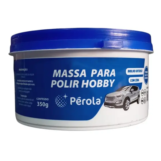 Pérola Massa para Polir Hobby 350g | Com Cera, Brilho Intenso, Cuidados Automotivos Polimento Fácil