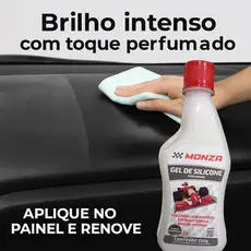 Gel de Silicone Monza Perfumado 250g Limpa, Dá Brilho e Perfuma Painéis, Borrachas e Plásticos