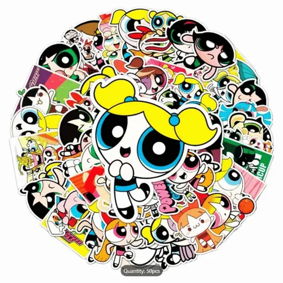 Kit 50 Adesivos Meninas Superpoderosas Vinil Impermeável Sem Repetição
