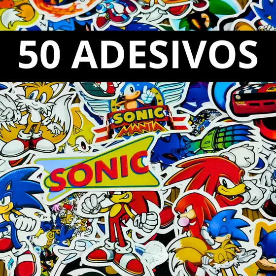 50 Adesivos Sonic Impermeáveis em Vinil