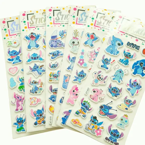 6 Cartelas de Adesivos Stitch Angel Lilo