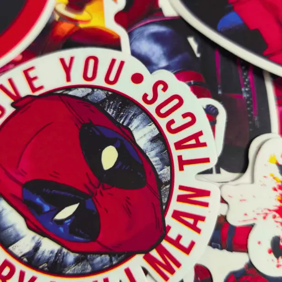 50 Adesivos Deadpool Vinil Impermeável Stickers para Notebook Garrafa Caderno Sem Repetição