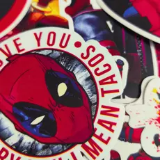 50 Adesivos Deadpool Vinil Impermeável Stickers para Notebook Garrafa Caderno Sem Repetição