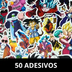 Kit 50 Adesivos Dragon Ball Goku Impermeáveis em Vinil Para Garrafa Notebook Celular Armário Mochila