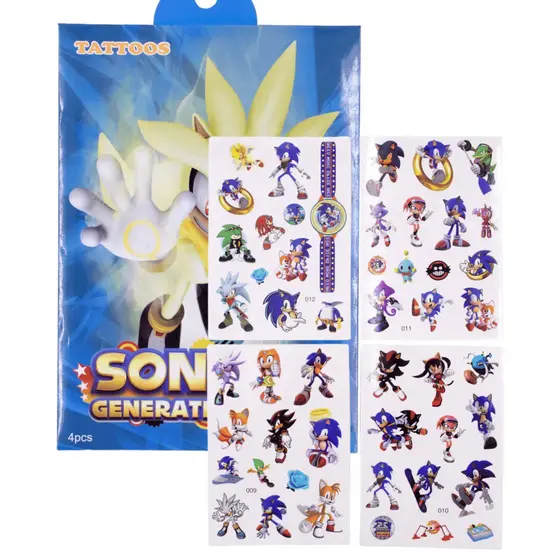 Kit 50 Tatuagem Sonic Infantil Festa Lembrancinha
