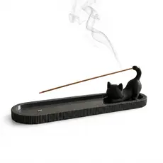 Porta Incenso Incensário Gato Suporte Decorativo Mesa Luxo