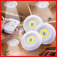 Kit 3 Lâmpadas Luminária De Led Spot Sem Fio Controle Remoto Cor Branco Pilha AAA Para Casa Cozinha