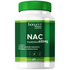 NAC N Acetilcisteina 600MG 60 CAPSULAS SAUDE RESPIRATÓRIA SISTEMA IMUNOLOGICO CUIDADO PESSOAL PUREZA