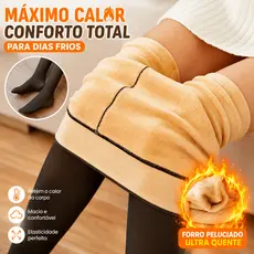 Meia Calça Peluciada Efeito Transparente Térmica Feminina Super Quente Inverno