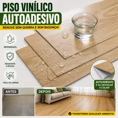 36 Peças / 5m² Piso Vinílico Autoadesivo Efeito Madeira Impermeável Revestimento Para Sala Quarto