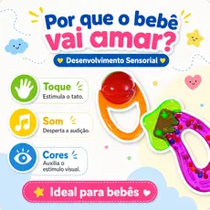 Kit 7 Chocalhos Bebê Brinquedo Sensorial c/ Sons Desenvolvimento Estímulo Infantil