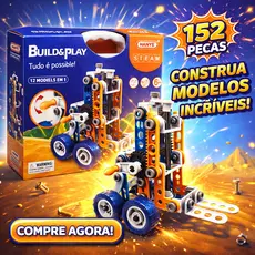 Brinquedo de Montar c/ 152pçs - Monta até 12 modelos - Educativo Pedagógico Infantil STEAM