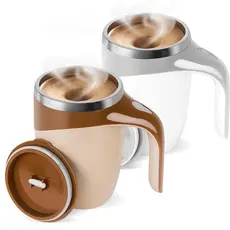 Caneca Térmica Copo Magnética Misturador De Bebidas Mixer Café Shake 380ml Suco Elétrica Recarregável