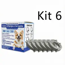 Kit 6 Coleiras Repelentes para Cães e Gatos – Pulgas e Carrapatos